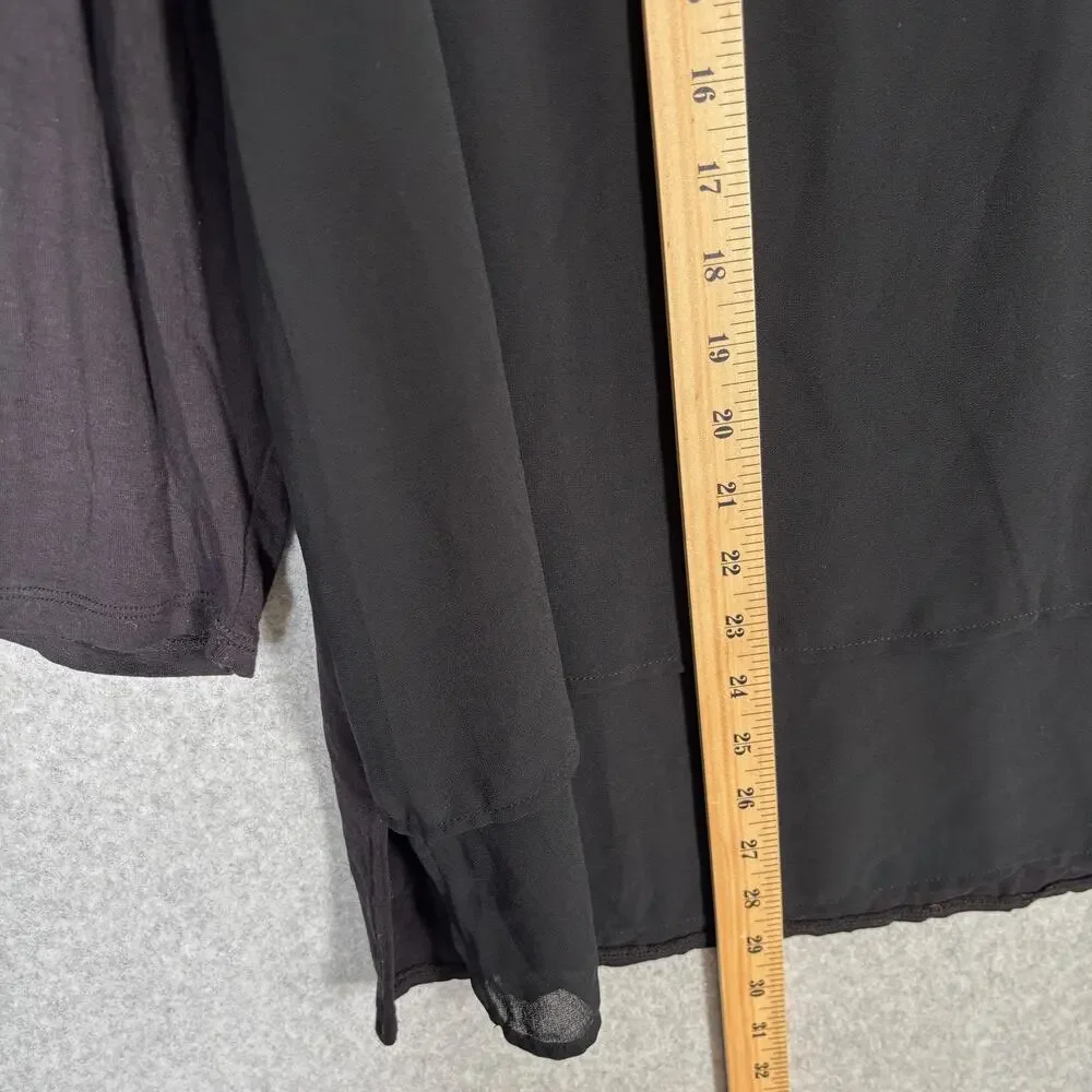 Michael Kors Tunic Top 1X Sheer Stretch Layered‎ Tiered Lagenlook Minimal Artsy